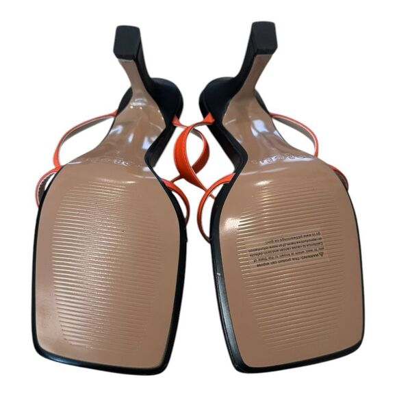 New TORGEIS Aconite Women's Orange Heeled Slide Sandals 8 - Picture 6 of 6